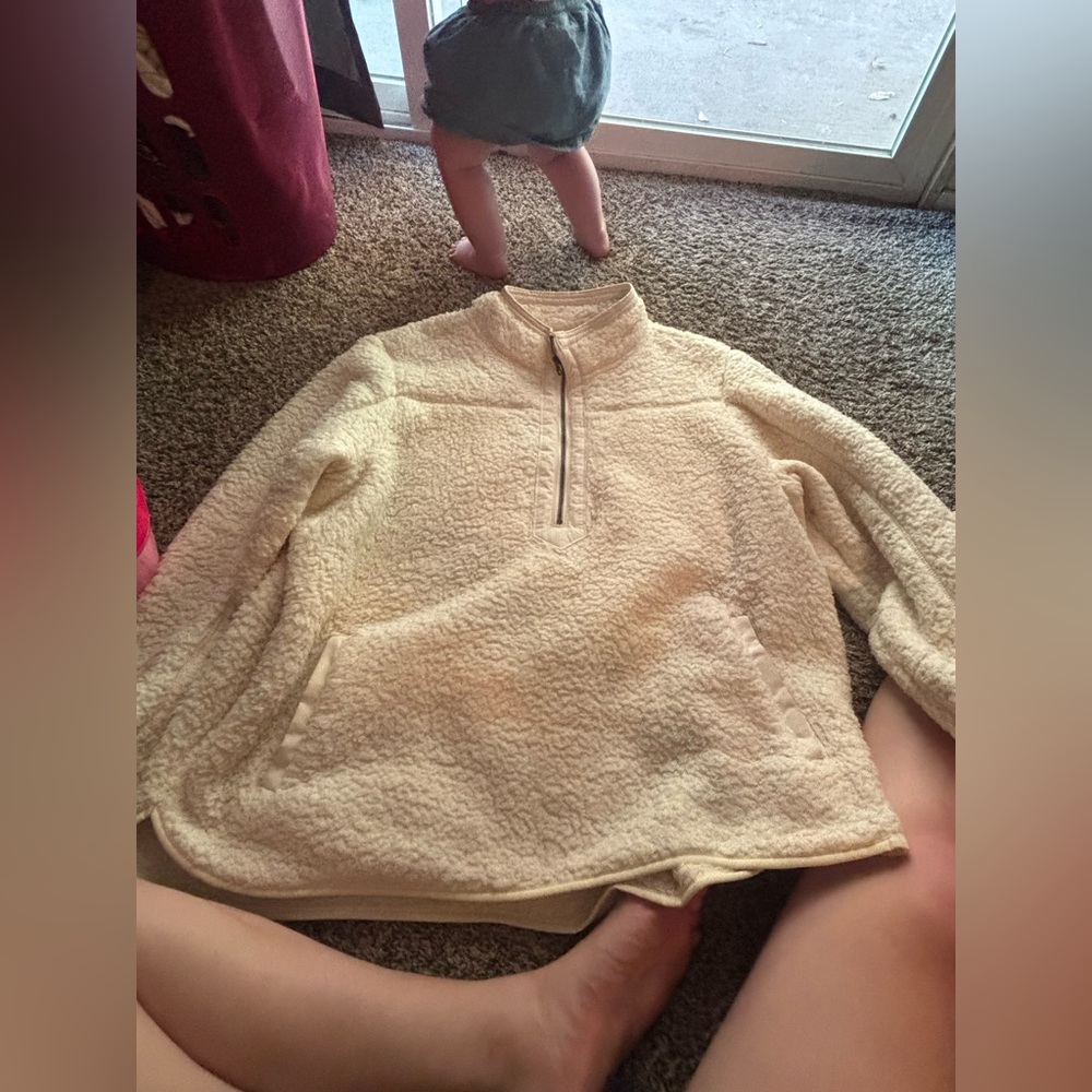 Time and Tru Cream Quarter-Zip Sweater worn once